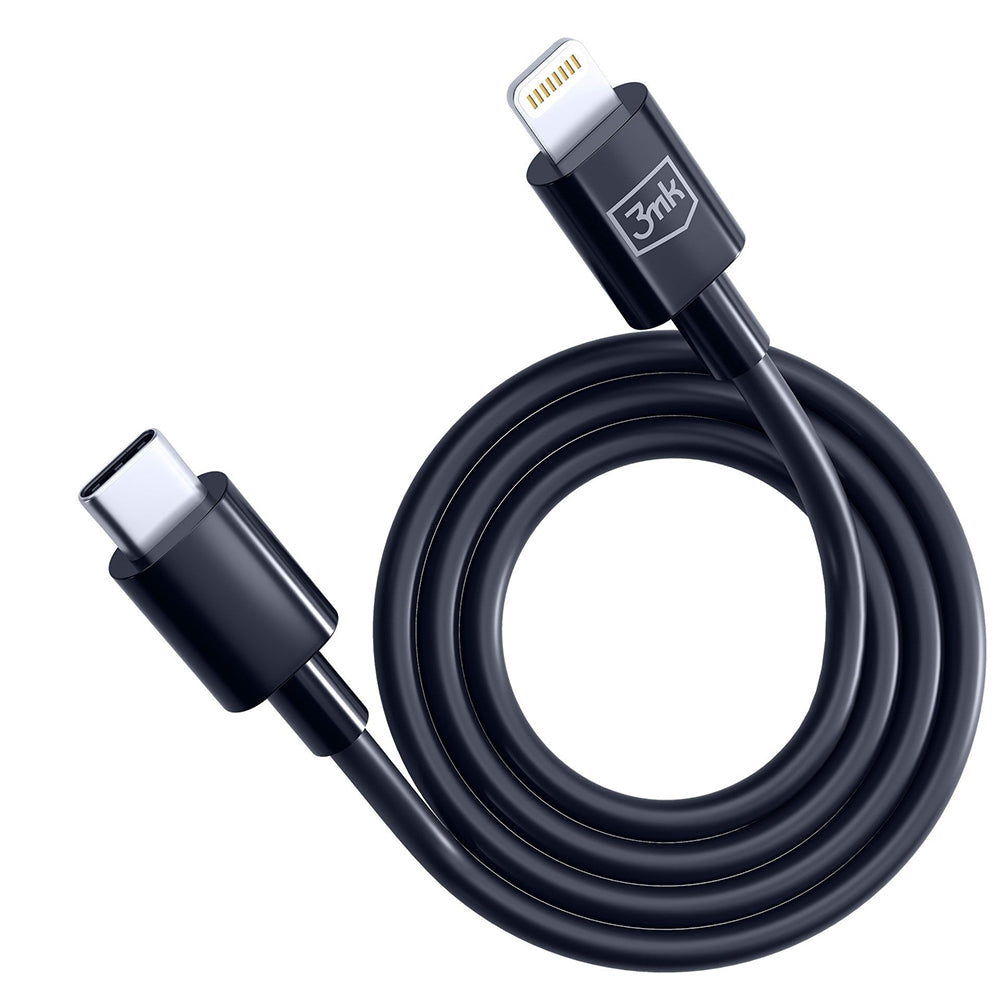 3mk - Data Cable Hyper - USB-C to Lightning, 20W, 5A, 1.2m - Black