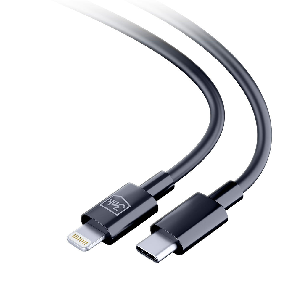 3mk - Data Cable Hyper - USB-C to Lightning, 20W, 5A, 1.2m - Black