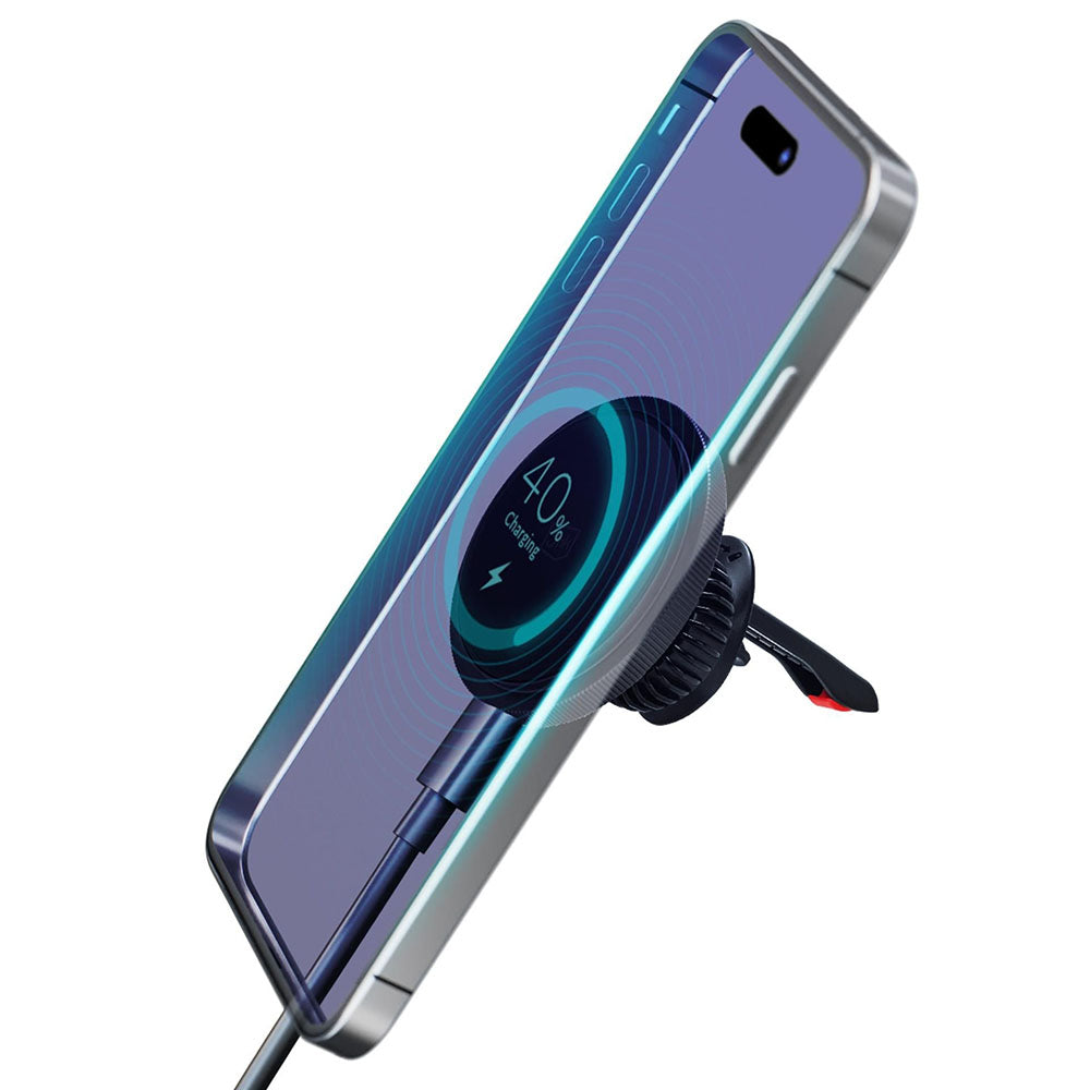 3mk Suport 3mk with Wireless Charging MagCharger, for Air Vent, MagSafe & Qi Technology, Fast Charging, 15W, Negru – ima