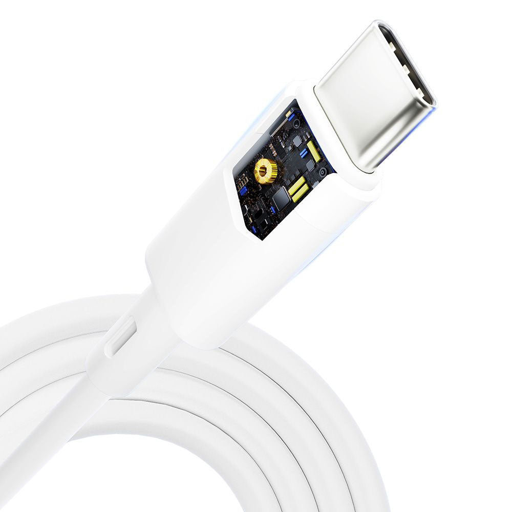 3mk - Data Cable Hyper Silicone - USB-C to USB-C, 60W, 3A, 1m - White
