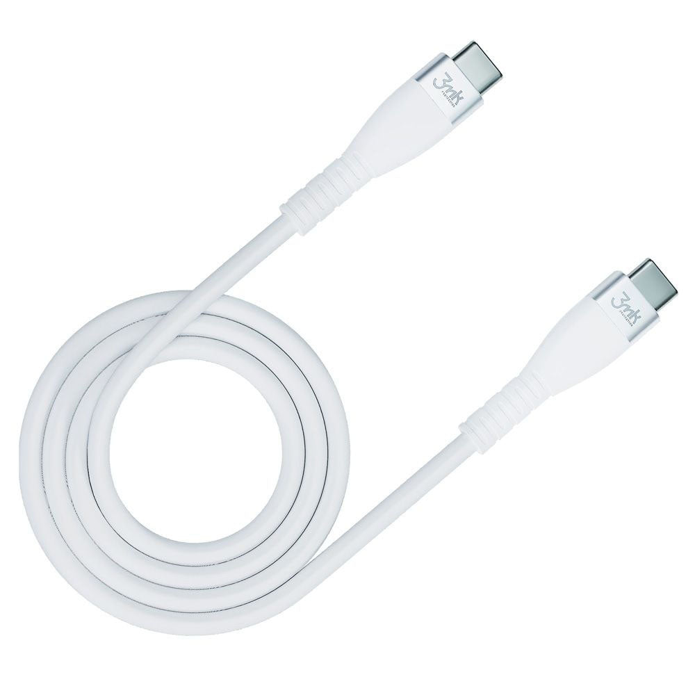 3mk - Data Cable Hyper Silicone - USB-C to USB-C, 60W, 3A, 1m - White