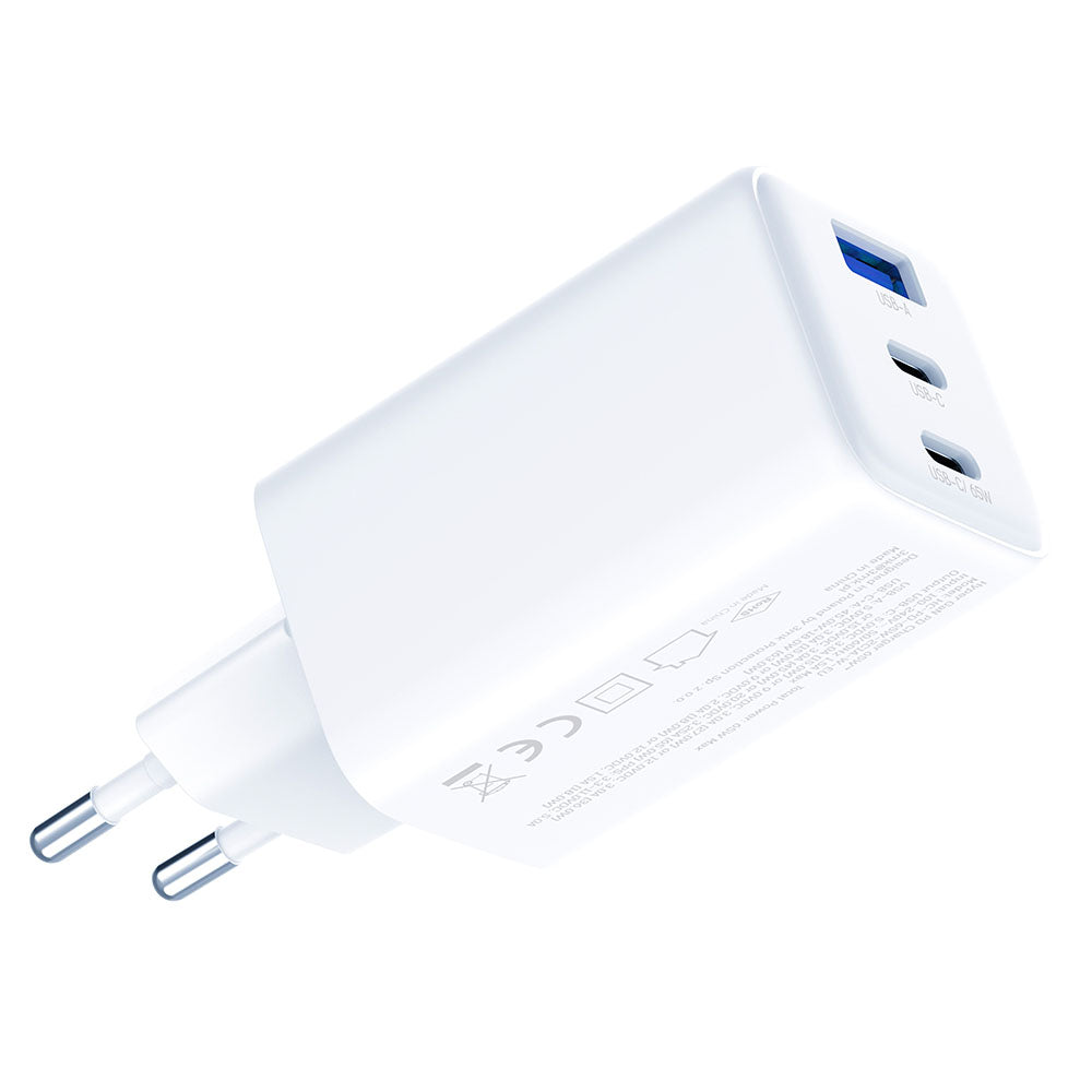 3mk Incarcator 3mk Hyper, USB-A/USB-C, GaN Technology, 65W, QX4+, Fireproof V0 Material, Alb – imagine 5