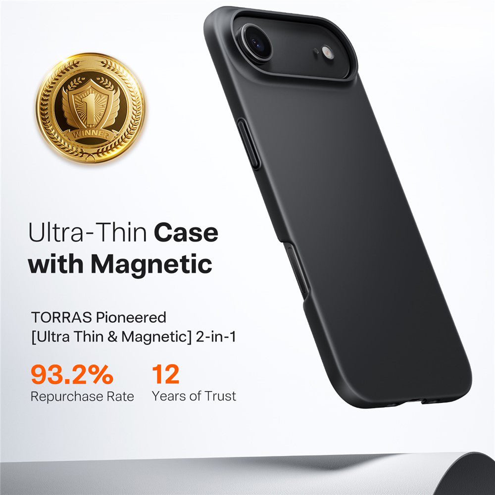 Torras Husa de protectie Torras SlimFit MagSafe Series compatibil cu iPhone 17 Air, Negru – imagine 4