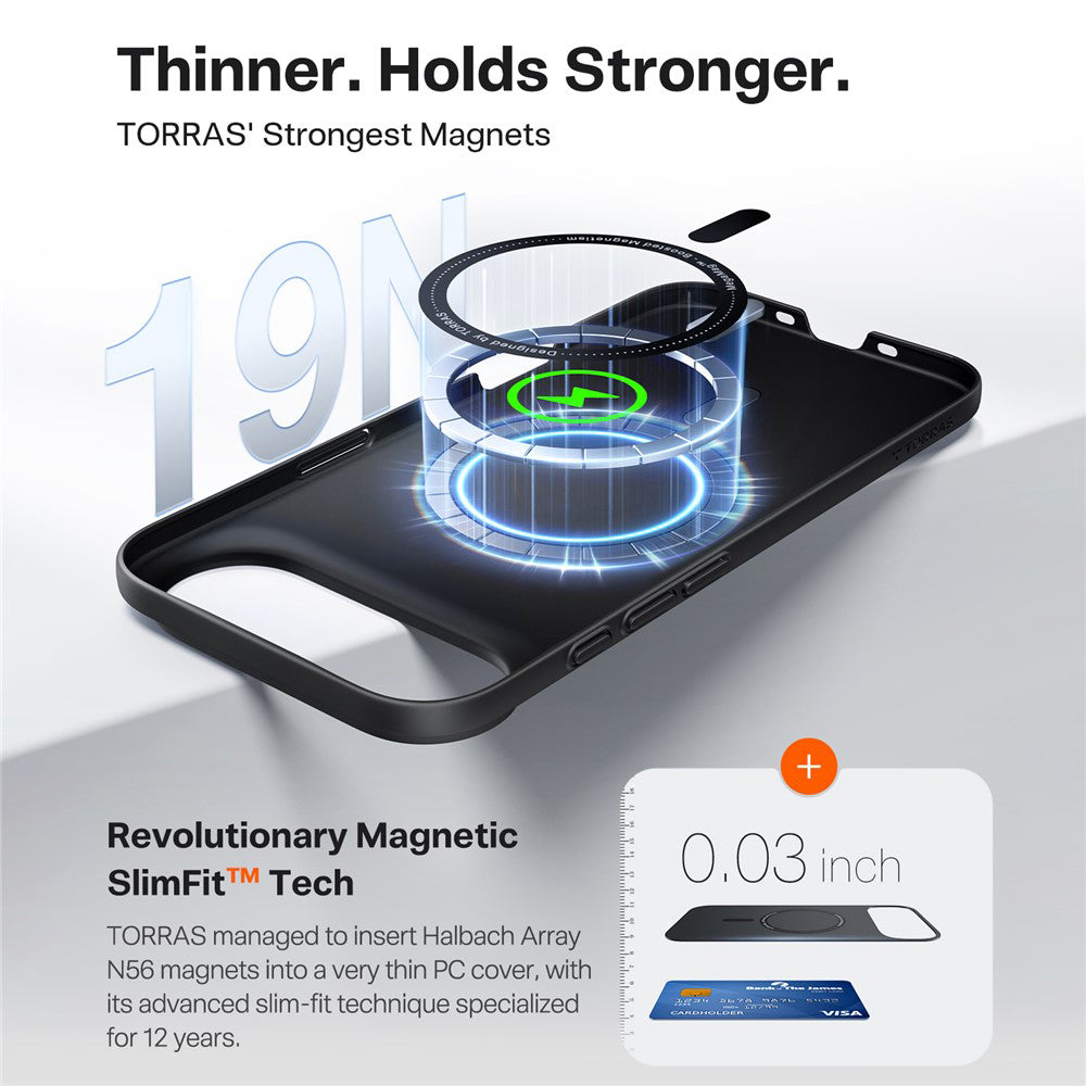 Torras Husa de protectie Torras SlimFit MagSafe Series compatibil cu iPhone 17 Air, Negru – imagine 3