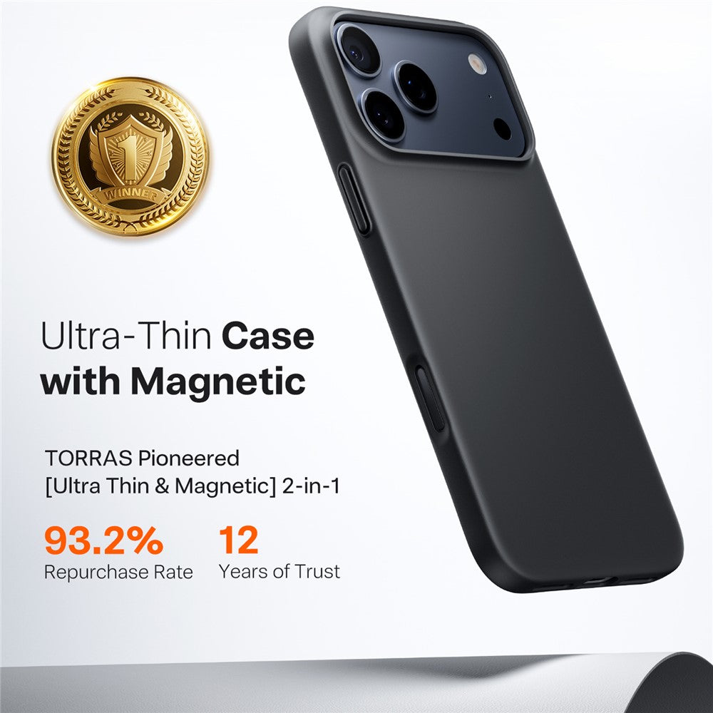 Torras - SlimFit MagSafe Series - iPhone 17 Pro Max - Black