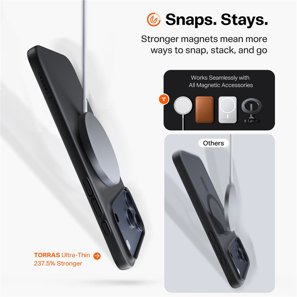Torras Husa de protectie Torras SlimFit MagSafe Series compatibil cu iPhone 17 Pro, Negru – imagine 5