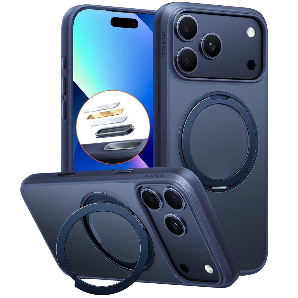 Torras Husa de protectie Torras Ostand Pro MagSafe Series compatibil cu iPhone 17 Pro, Bleumarin