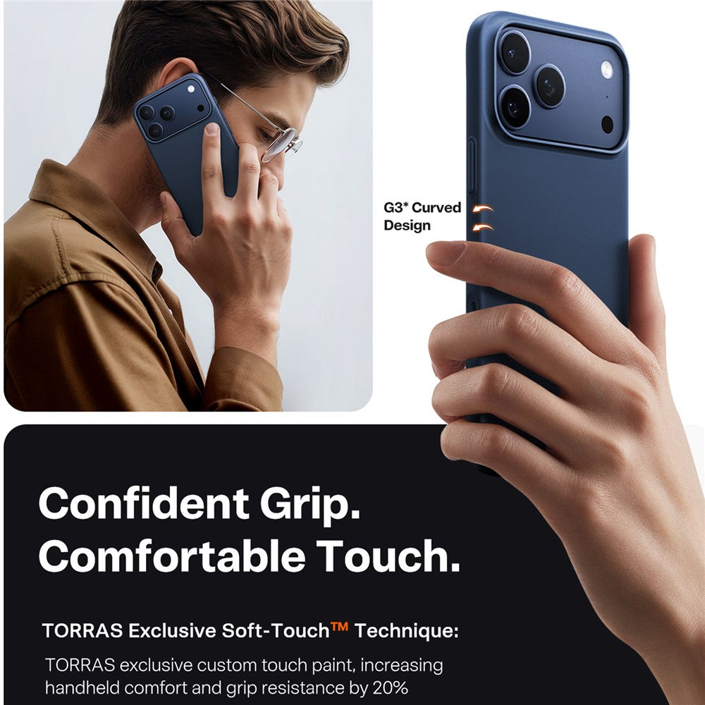 Torras Husa de protectie Torras SlimFit MagSafe Series compatibil cu iPhone 17 Pro, Bleumarin – imagine 7