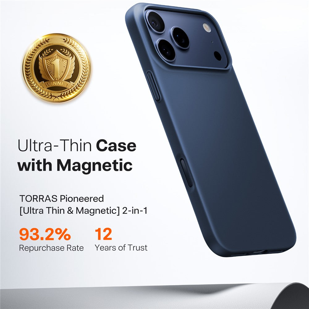Torras Husa de protectie Torras SlimFit MagSafe Series compatibil cu iPhone 17 Pro, Bleumarin – imagine 6