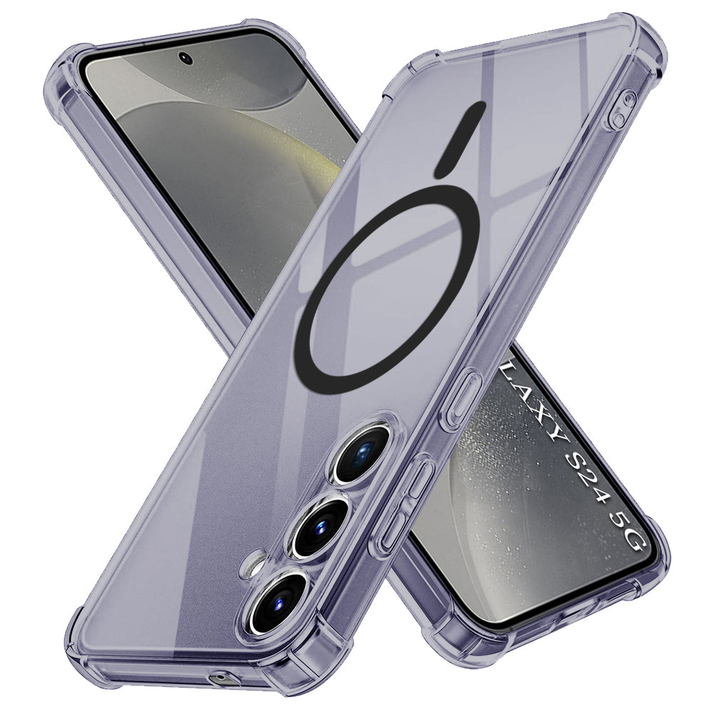 Techsuit - Shockproof Clear Silicone MagSafe - Samsung Galaxy S24 - Smoke Black