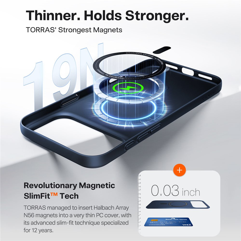 Torras Husa de protectie Torras SlimFit MagSafe Series compatibil cu iPhone 17 Pro Max, Transparent – imagine 3