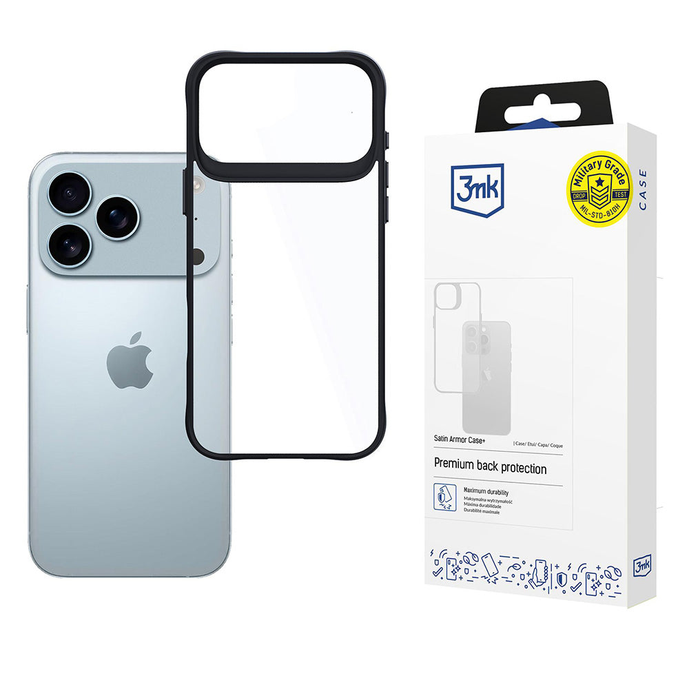 3mk - Satin Armor Case+ - iPhone 17 Pro Max - Black