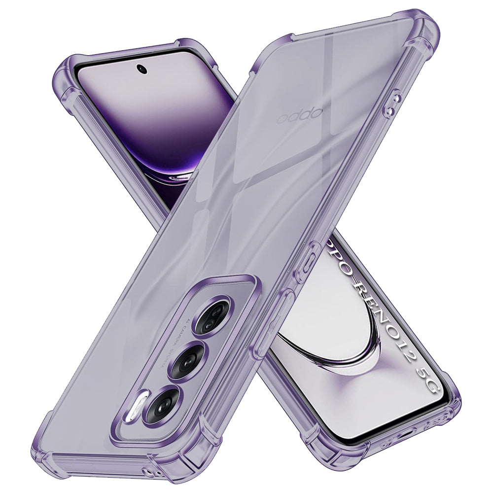 Techsuit - Shockproof Clear Silicone - Oppo Reno12 - Smoke Black