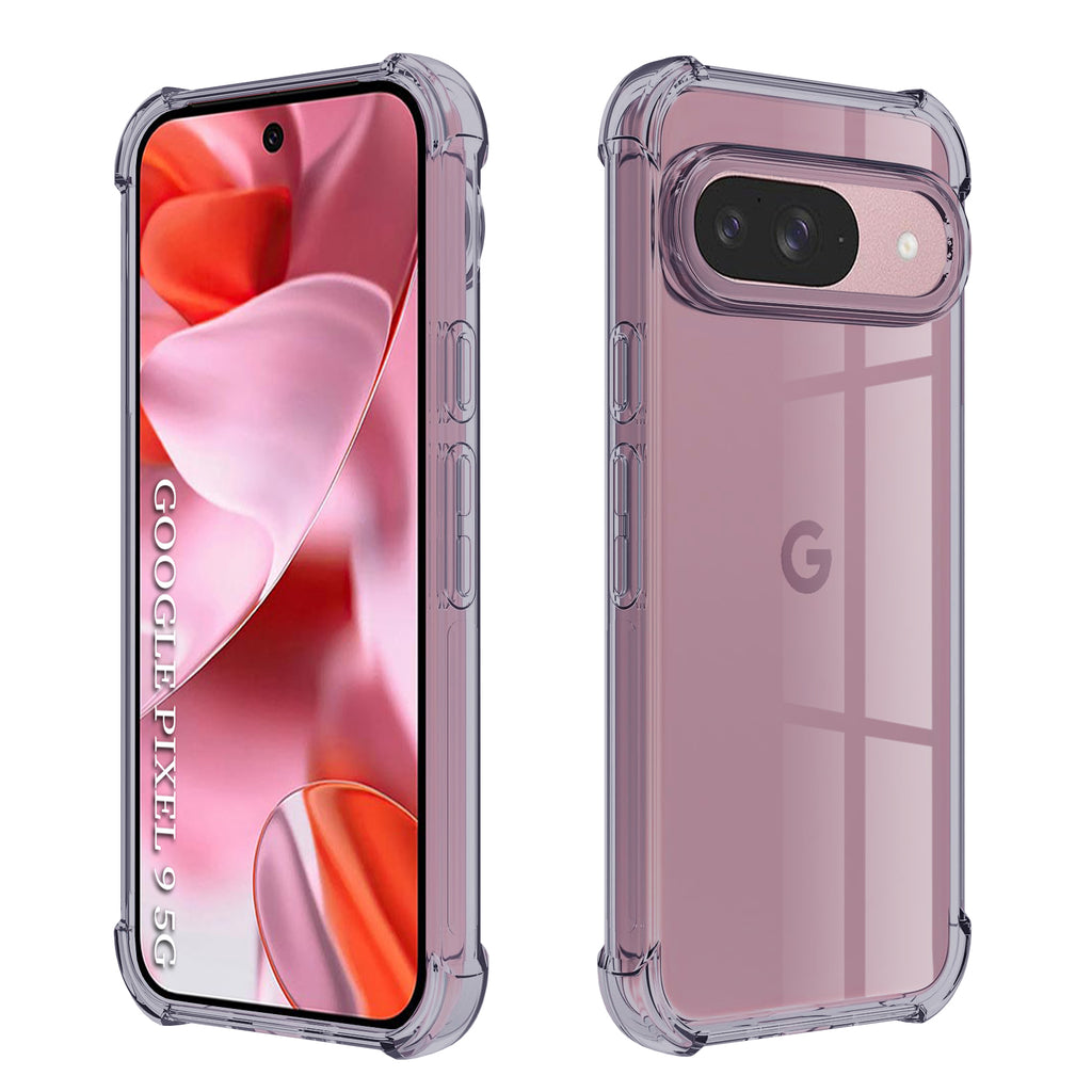 Techsuit - Shockproof Clear Silicone - Google Pixel 9 - Smoke Black