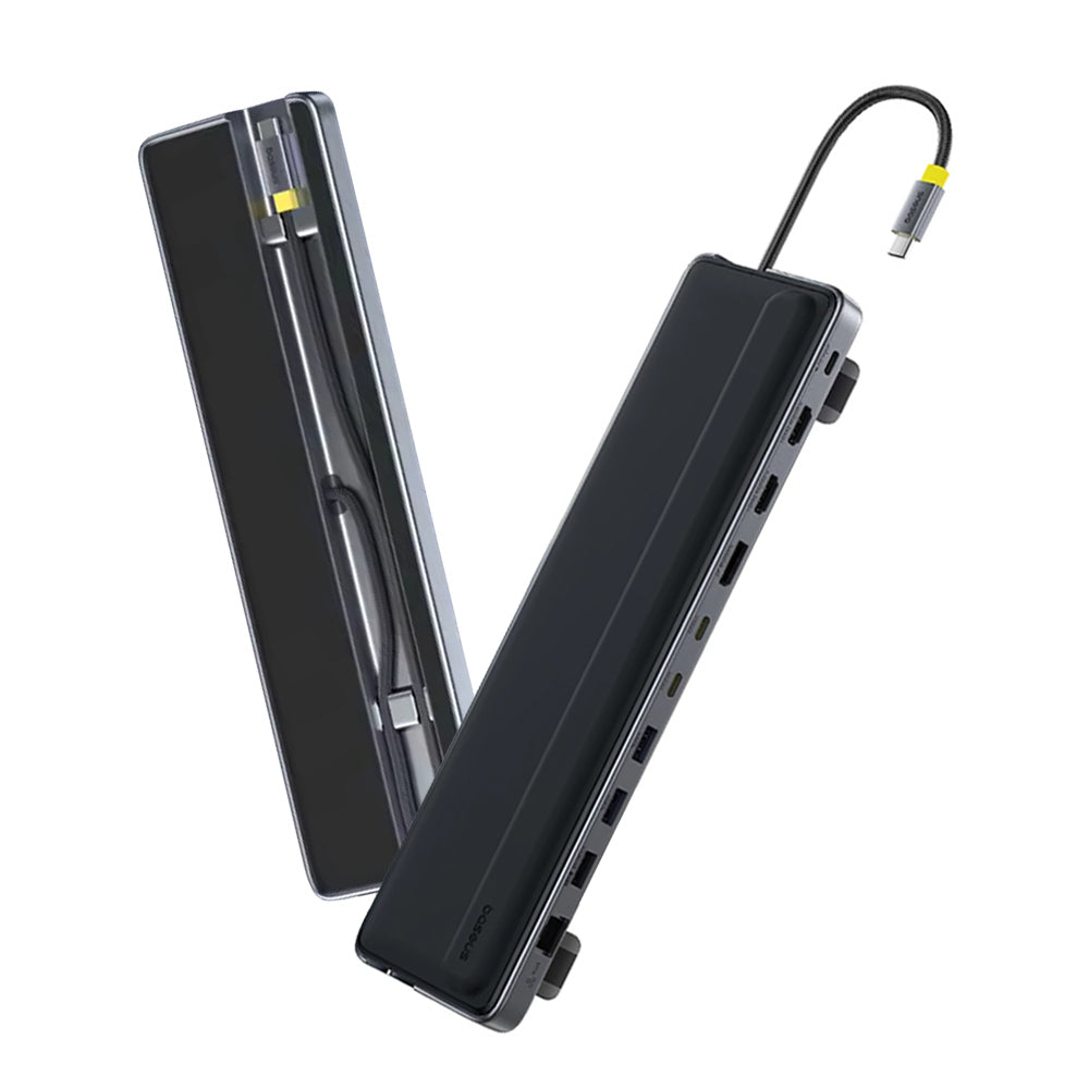 Baseus - Docking Station EliteJoy EH3 (B0114200) - USB-C to 2x HDMI, DP, 3x Type-C, 3x USB, SD/TF, RJ45, 10Gbps - Space 
