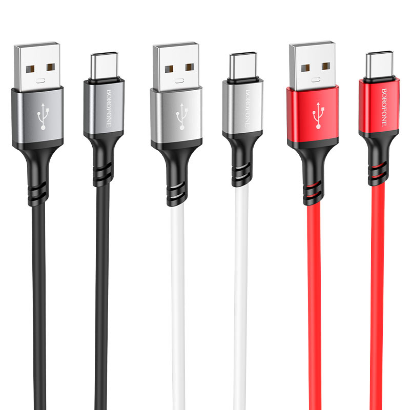 Borofone - Data Cable (BX83) - USB to Type-C, Silicone, Universal, 3A, 1m - Black