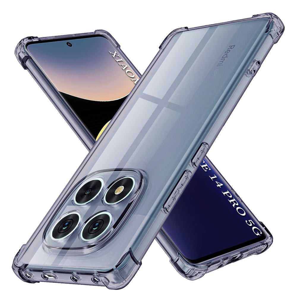 Techsuit - Shockproof Clear Silicone - Xiaomi Redmi Note 14 Pro 5G / Poco X7 - Smoke Black