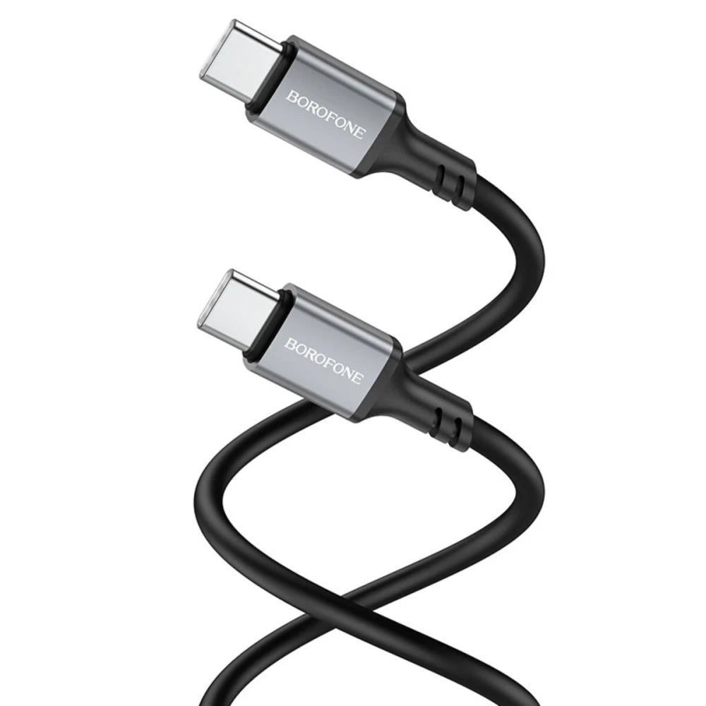 Borofone - Data Cable (BX83) - Type-C to Type-C, Silicone, Universal, 60W, 1m - Black