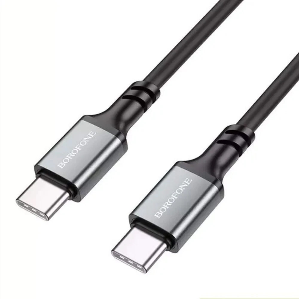 Borofone - Data Cable (BX83) - Type-C to Type-C, Silicone, Universal, 60W, 1m - Black