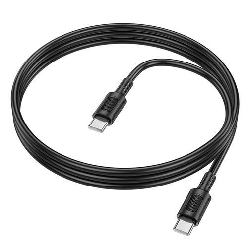 Borofone - Data Cable Feliz Series (BX111) - Type-C to Type-C, PVC, Universal, 60W, 3A, 1m - Black