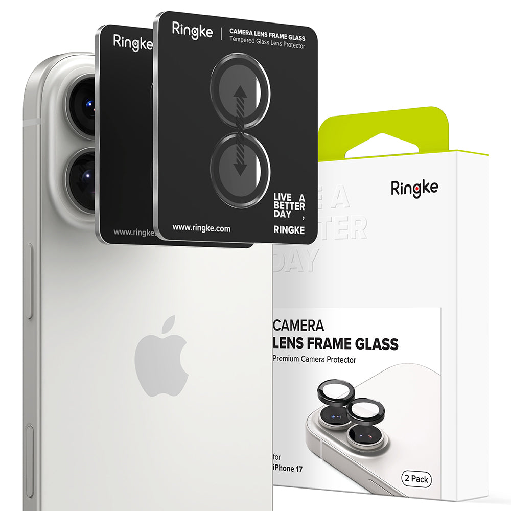 Ringke - Camera Lens Frame Glass (2 pack) - iPhone 17 - Black