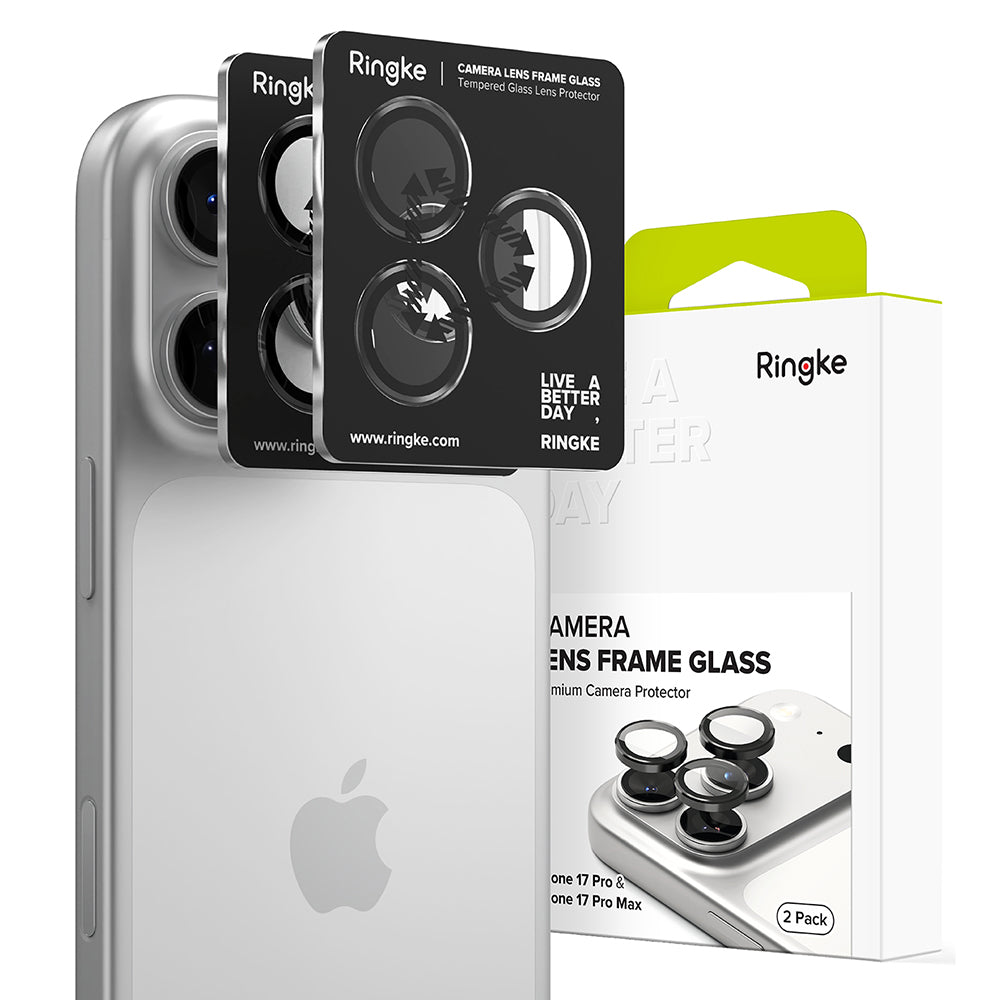 Ringke Folie de protectie Ringke Camera Lens Frame Glass compatibil cu iPhone 17 Pro / iPhone 17 Pro Max, Negru – imagin