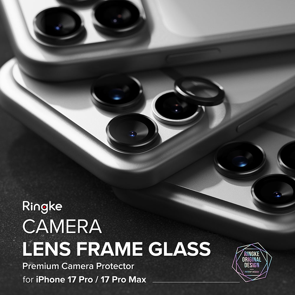 Ringke Folie de protectie Ringke Camera Lens Frame Glass compatibil cu iPhone 17 Pro / iPhone 17 Pro Max, Negru – imagin