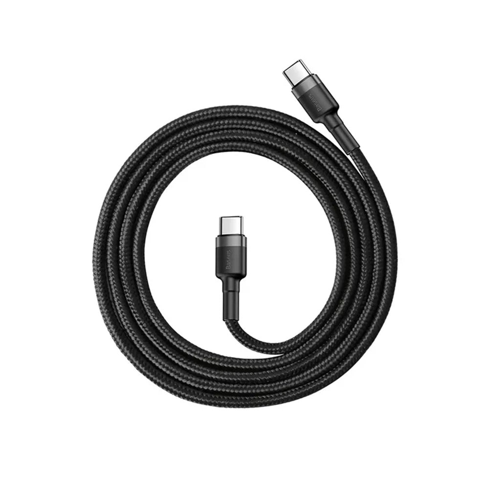 Baseus - (2 pack) Data Cable Cafule (E0418500) - Fast Charging, USB-C to USB-C, 60W, 2m - Black / Grey