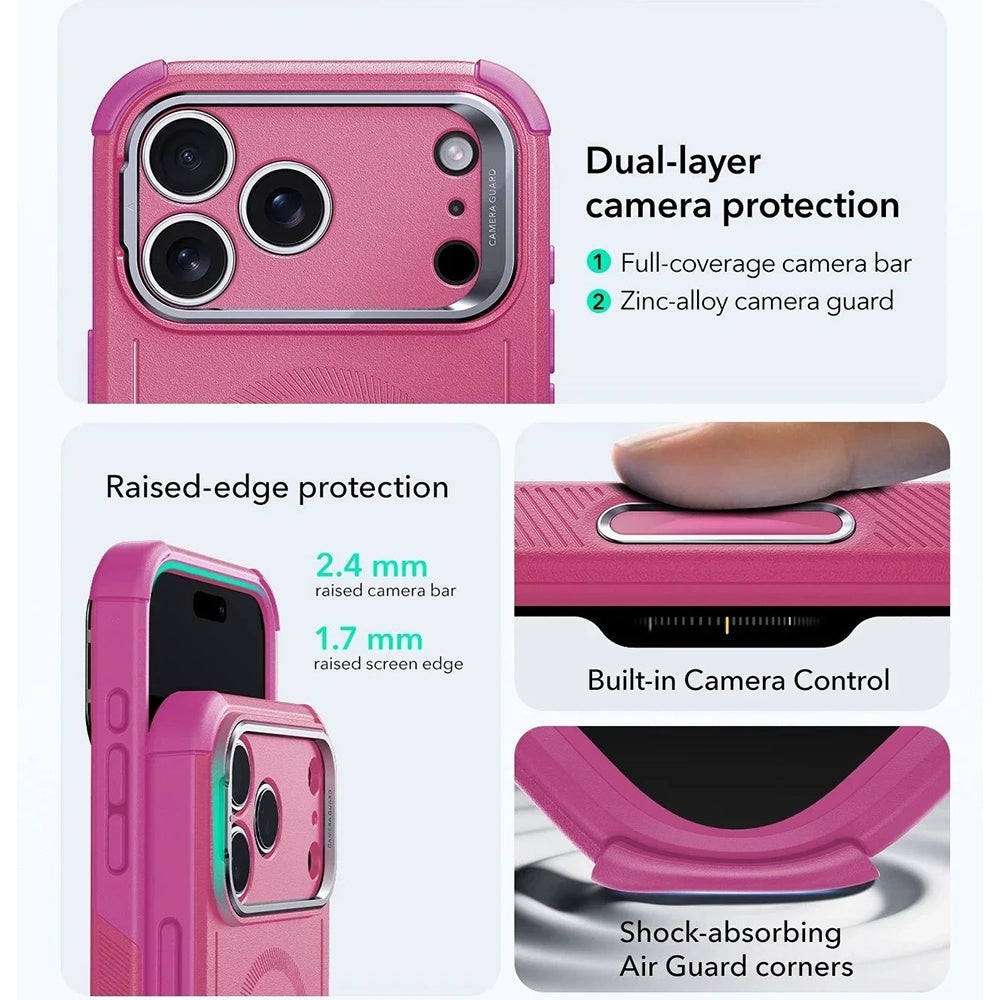 ESR - Cyber Armor Kickstand - iPhone 17 Pro - Rosy Pink