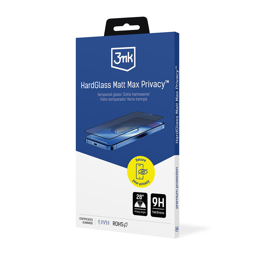 3mk - HardGlass Matt Max Tempered Screen Protector - iPhone 17 Air - Privacy