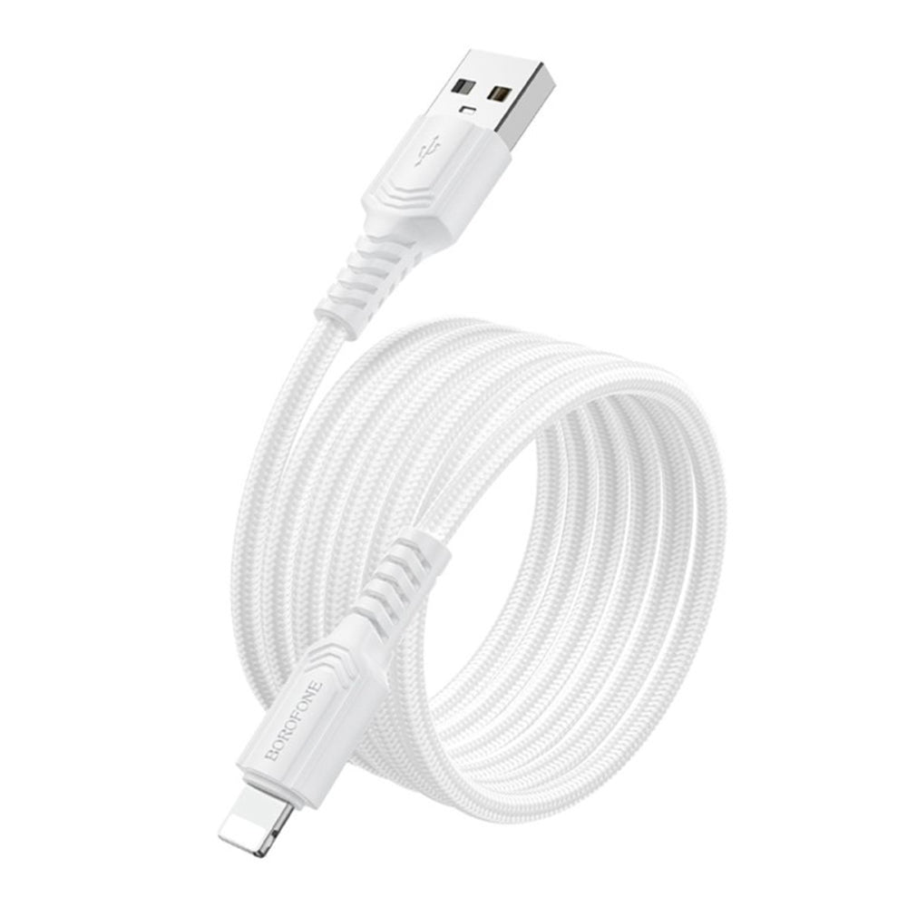 Borofone - Data Cable Certain Series (BX116) - USB to Lightning, Nylon Braided, 2.4A, 1m - Black