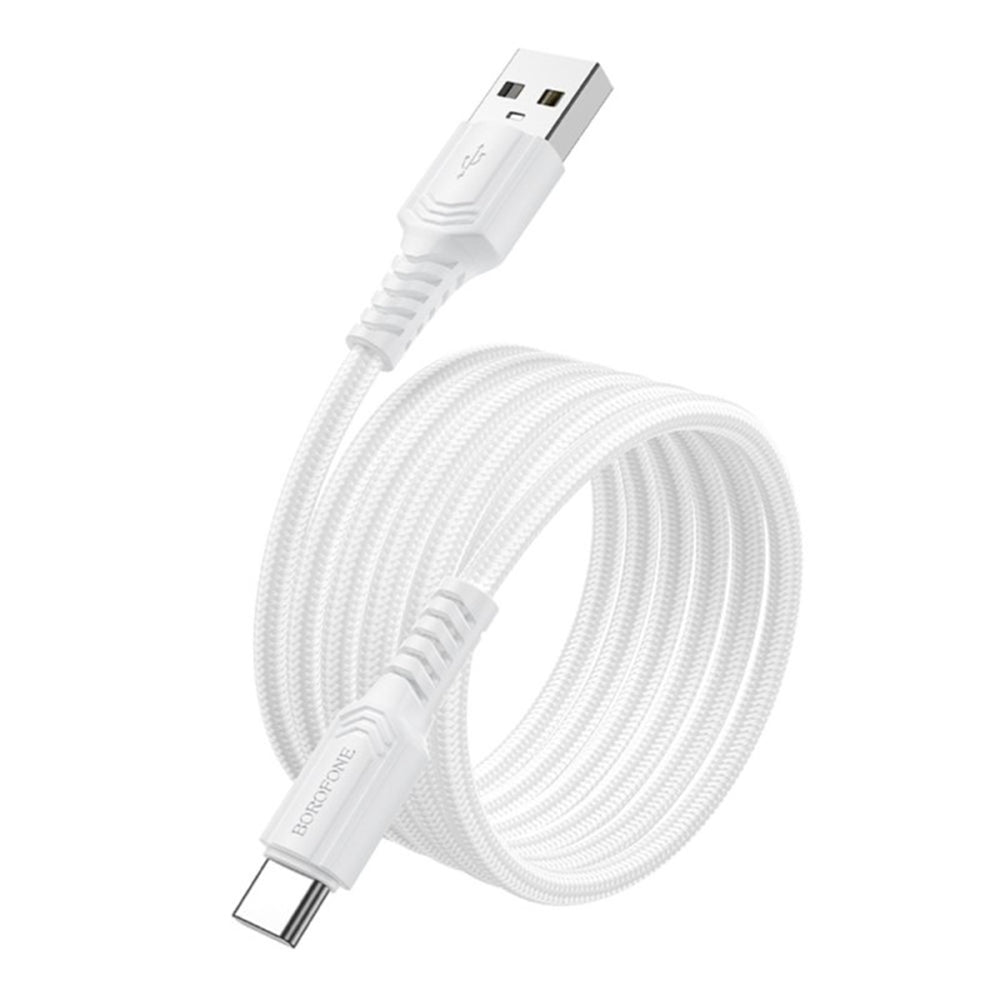 Borofone - Data Cable Certain Series (BX116) - USB to Type-C, Nylon Braided, Fast Charging, 3A, 1m - Black