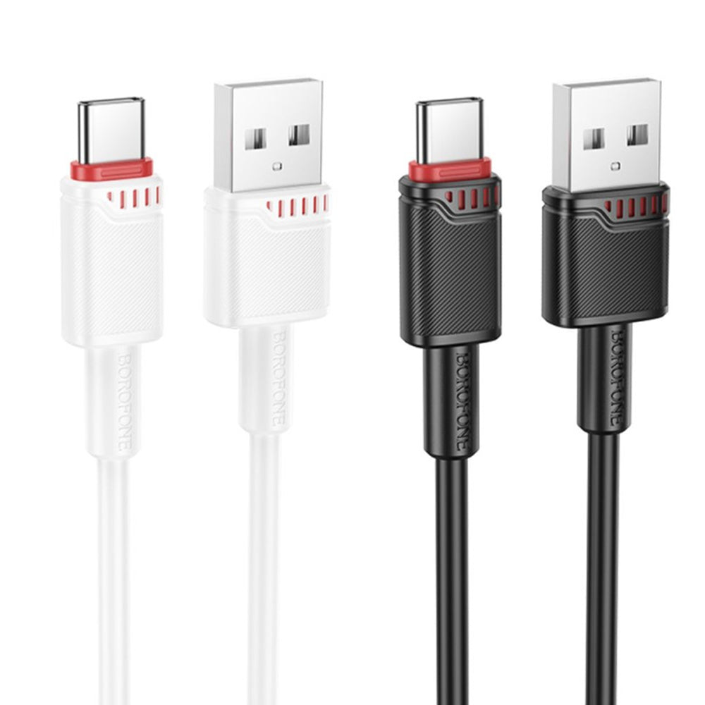 Borofone - Data Cable Beneficio Series (BX110) - Premium Line, USB to Type-C, High-quality, Fast Charging, 3A, 1m - Blac