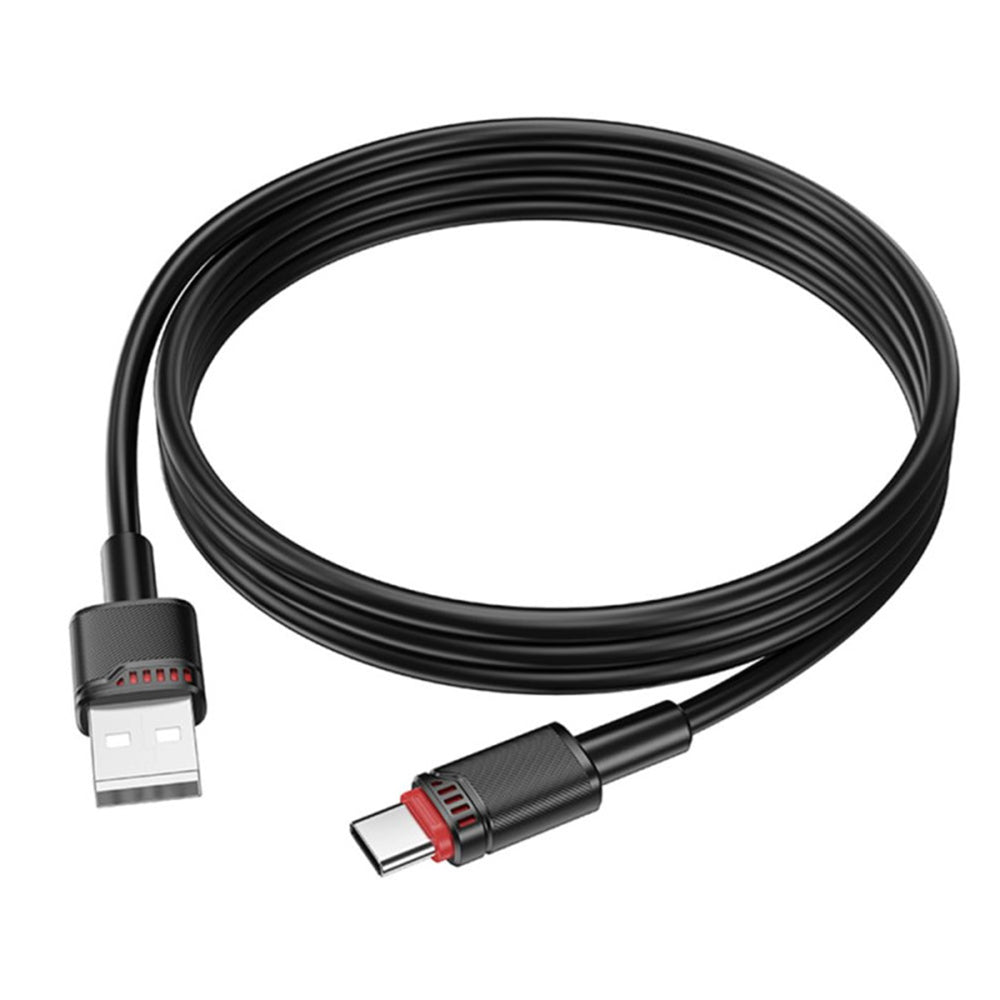 Borofone - Data Cable Beneficio Series (BX110) - Premium Line, USB to Type-C, High-quality, Fast Charging, 3A, 1m - Blac