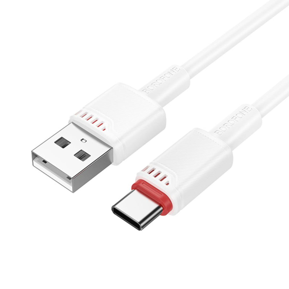 Borofone - Data Cable Beneficio Series (BX110) - Premium Line, USB to Type-C, High-quality, Fast Charging, 3A, 1m - Whit
