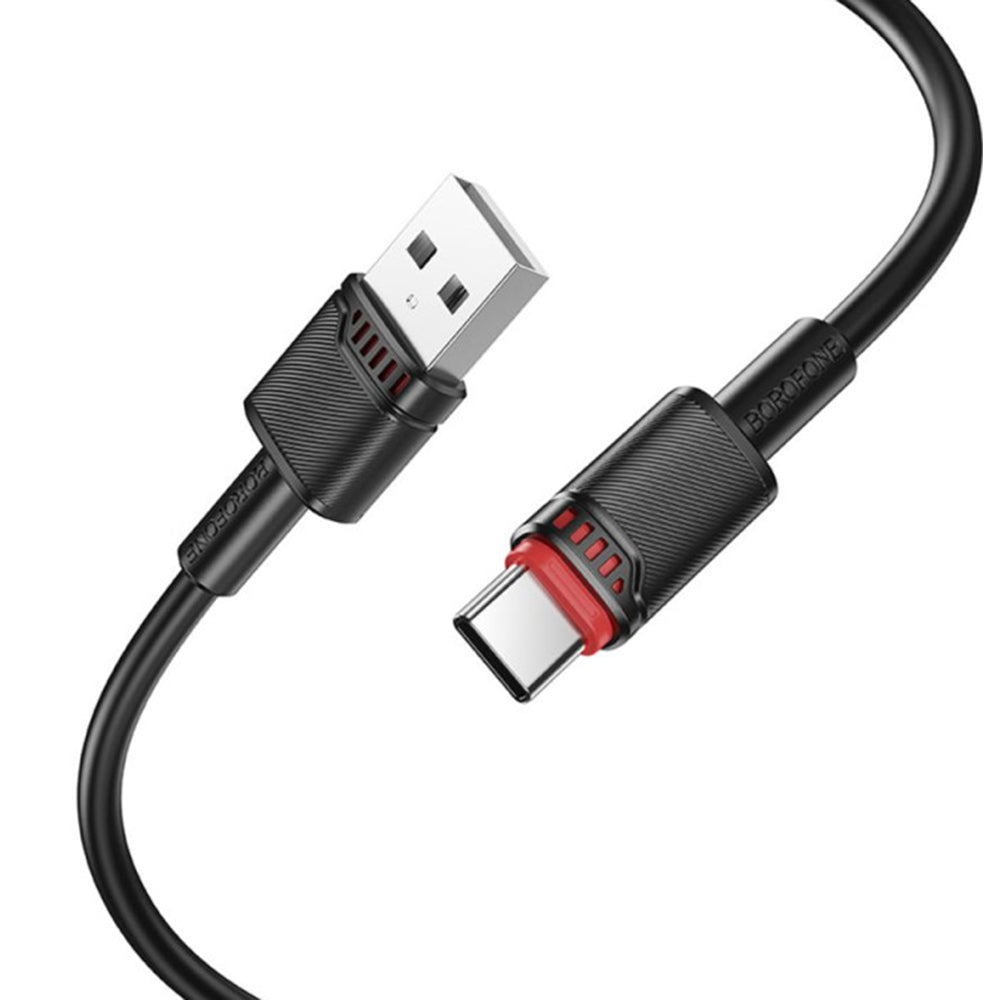 Borofone - Data Cable Beneficio Series (BX110) - Premium Line, USB to Type-C, High-quality, Fast Charging, 3A, 1m - Whit