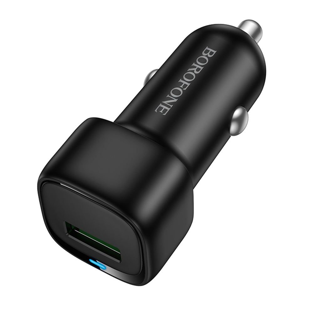 Borofone - Car Charger Cloud (BZ34) - USB, Single Port, 18W (QC/FCP/AFC), ABS, for 12-24V - Black