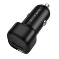 Borofone - Car Charger Cloud (BZ34) - USB, Single Port, 18W (QC/FCP/AFC), ABS, for 12-24V - Black