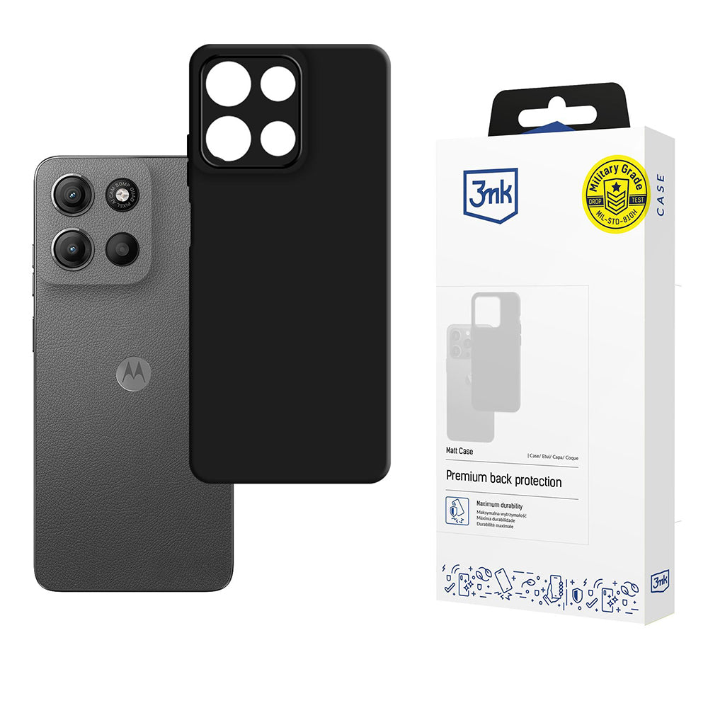 3mk - Matt Case - Motorola Moto G15 / G15 Power - Black