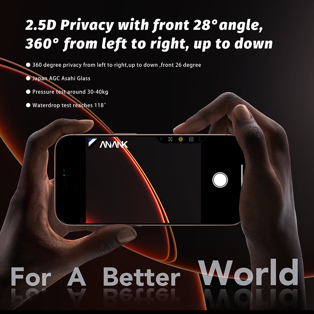 ANANK - 2.5D 5X Reinforced 360° Privacy Screen Protector - iPhone 17 Air - Black