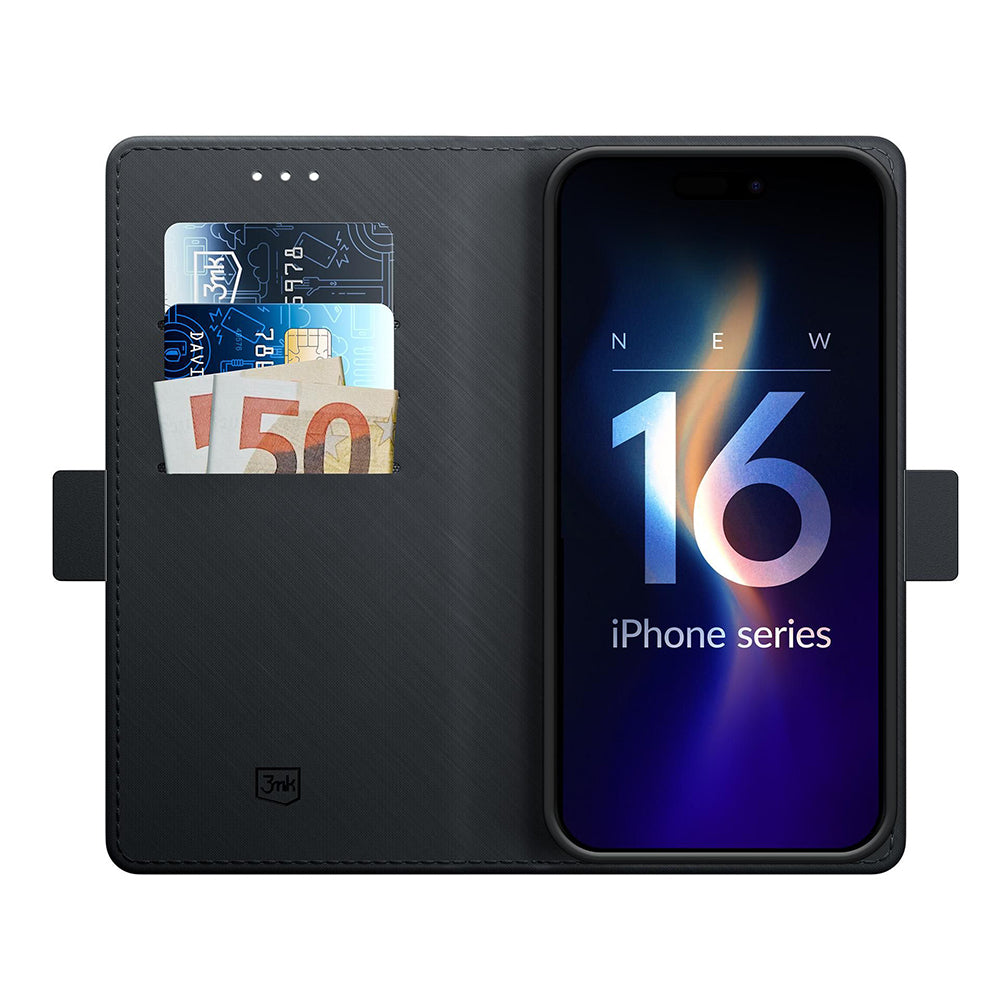 3mk - Wallet Case - iPhone 16 Pro - Black