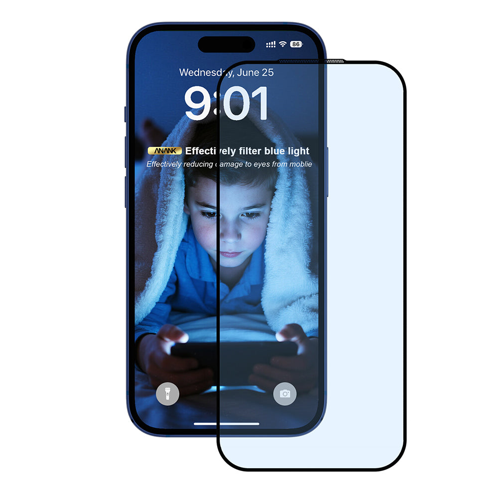ANANK - 2.5D 5X Reinforced Anti-blue Light Screen Protector - iPhone 17 Pro Max - Black