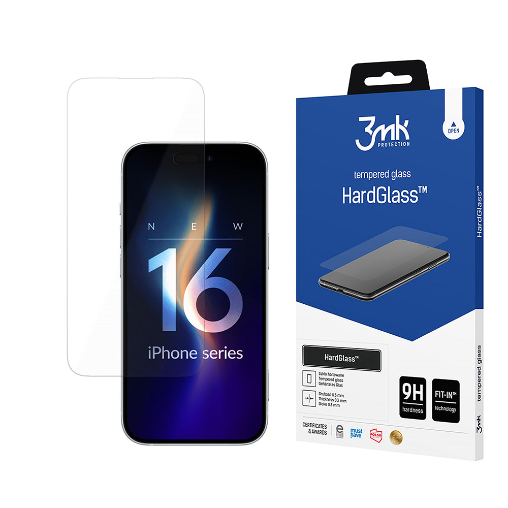 3mk - HardGlass Tempered Screen Protector - iPhone 16 Pro - Clear