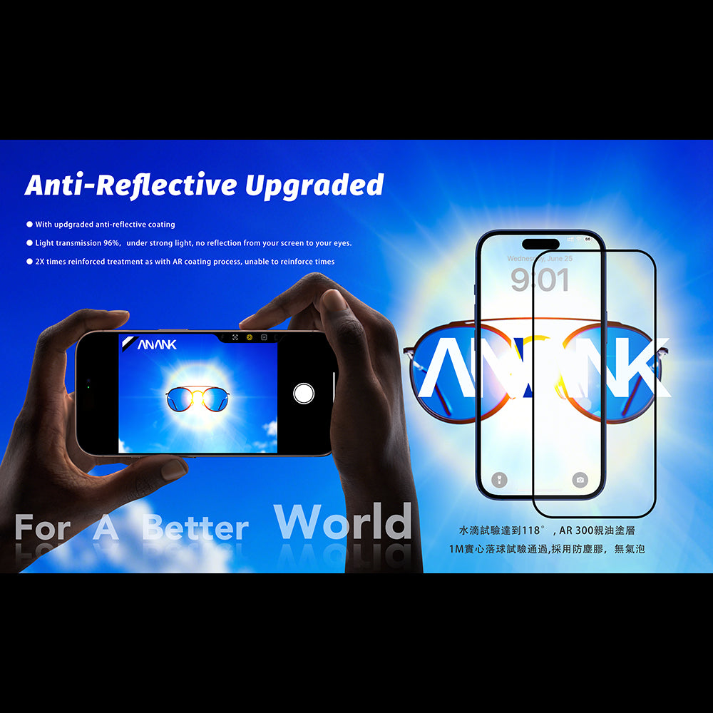 ANANK - 2.5D Anti-reflection Screen Protector - iPhone 17 Pro Max - Black