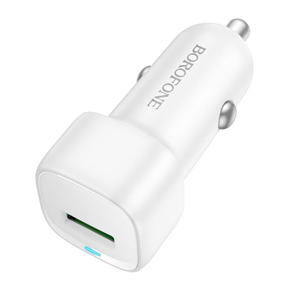 Borofone - Car Charger Cloud (BZ34) - USB, Single Port, 18W (QC/FCP/AFC), ABS, for 12-24V - White