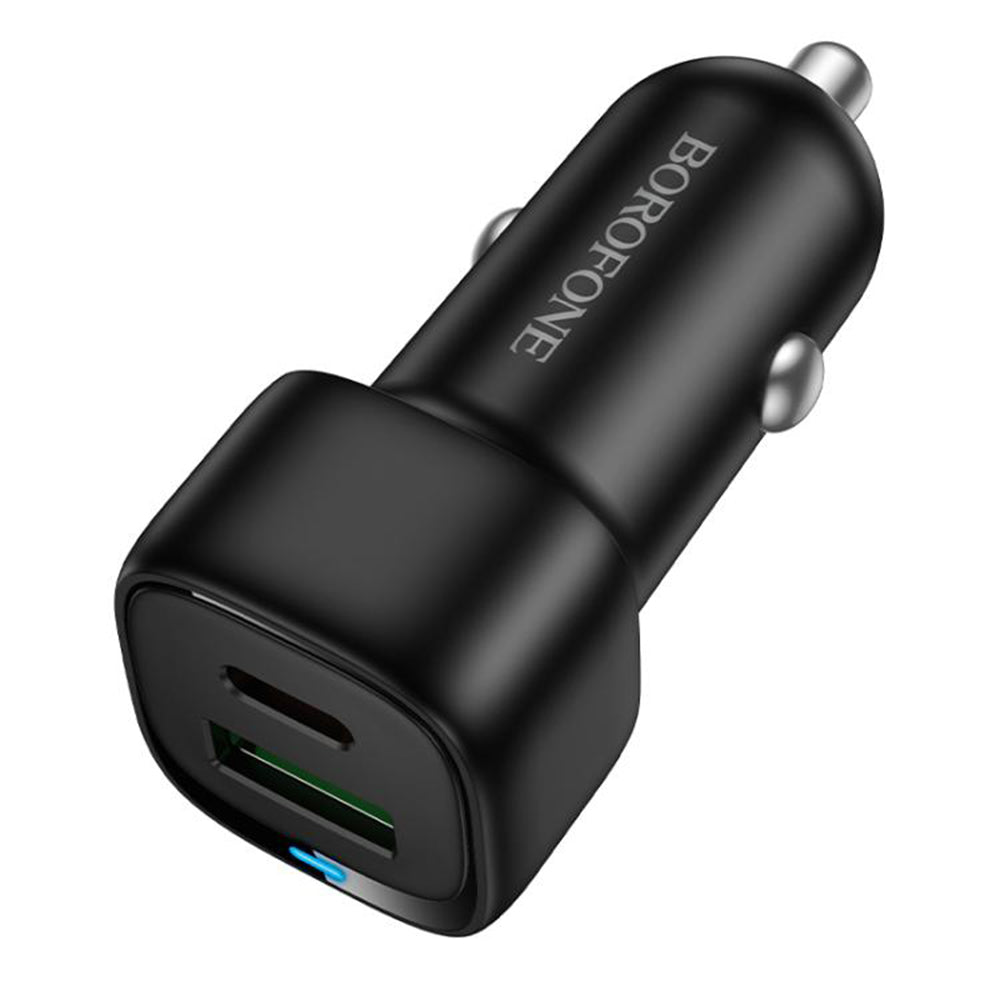 Borofone - Car Charger Cloud (BZ34B) - Type-C + USB-A, PD20W, QC3.0, Dual Port, 38W, ABS - Black