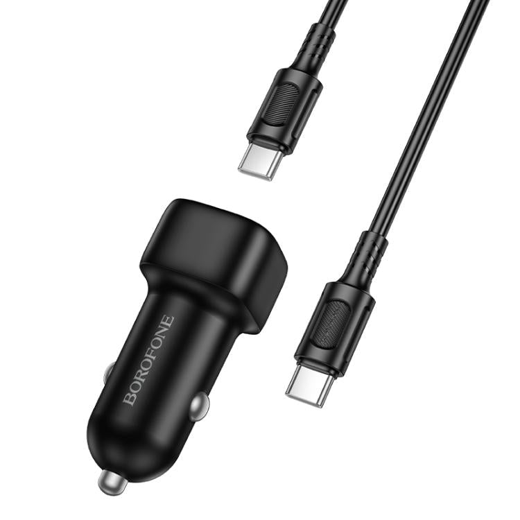 Borofone - Car Charger Cloud (BZ34A) - Type-C Cable Included, Single Port Type-C, PD20W, ABS, for DC 12-24V - Black