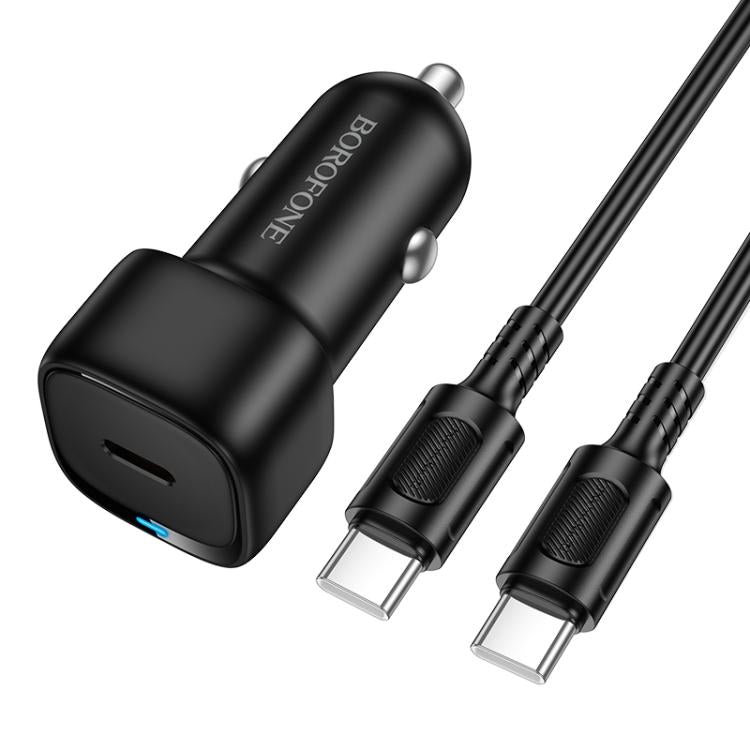 Borofone - Car Charger Cloud (BZ34A) - Type-C Cable Included, Single Port Type-C, PD20W, ABS, for DC 12-24V - Black
