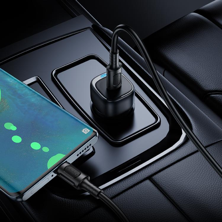 Borofone - Car Charger Cloud (BZ34A) - Type-C Cable Included, Single Port Type-C, PD20W, ABS, for DC 12-24V - Black