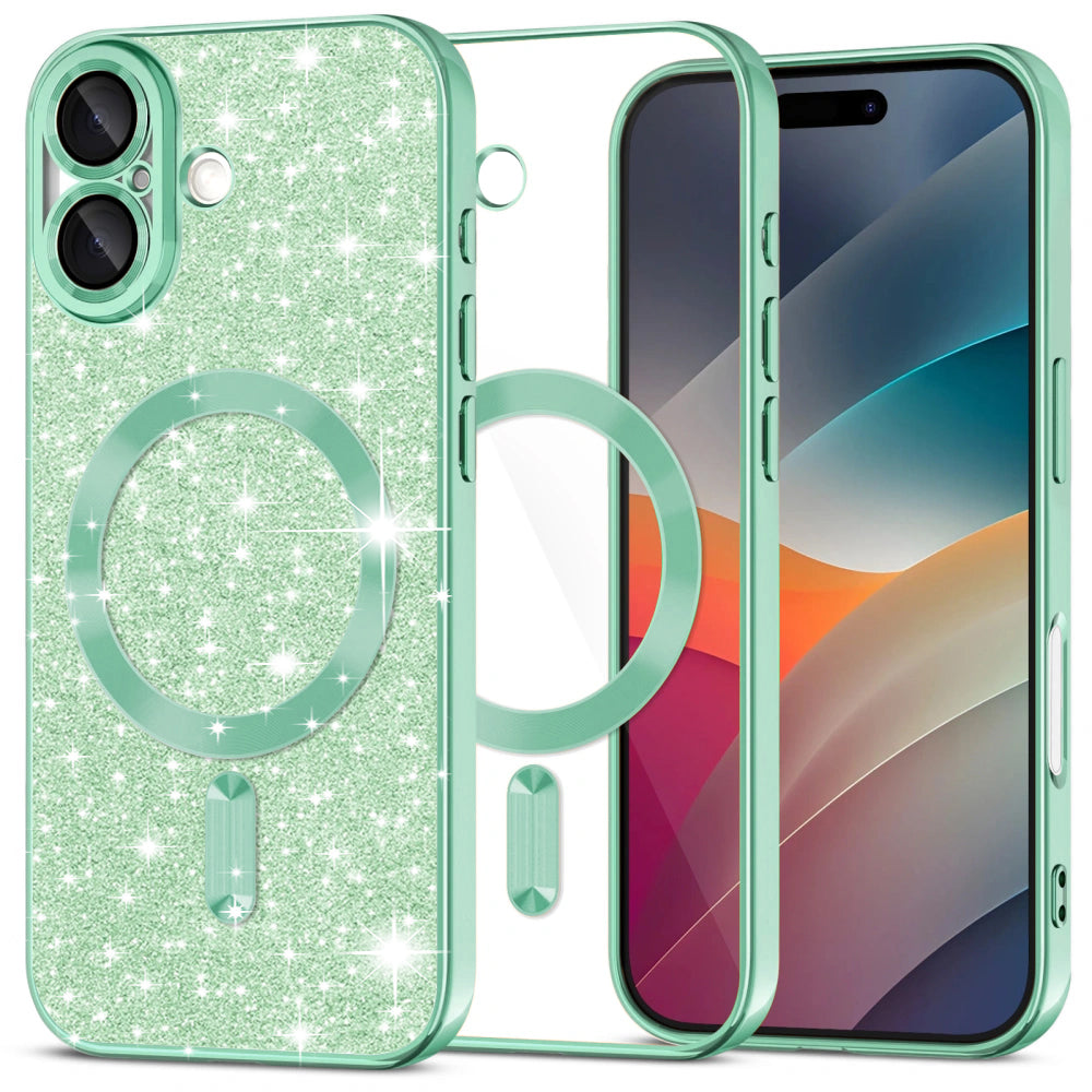 Techsuit - Luxury Glitter MagSafe - iPhone 17 - Light Green